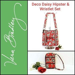 Vera Bradley Deco Daisy Hipster & Wristlet Set